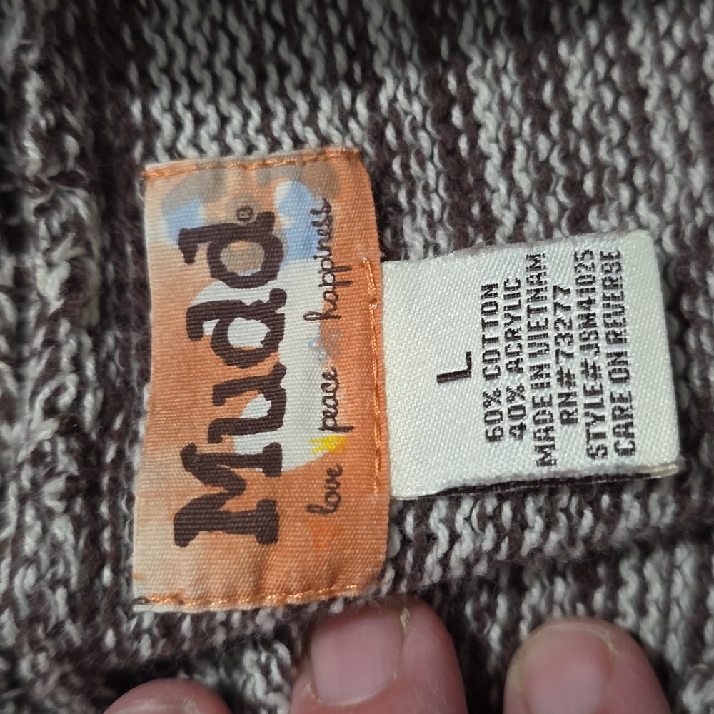 Mudd Love Peace Happiness Gray‎ Cowl Neck Short Sleeve Sweater Dress Women Large - Picture 6 of 11
